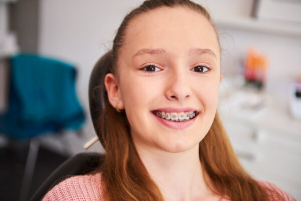 child with braces